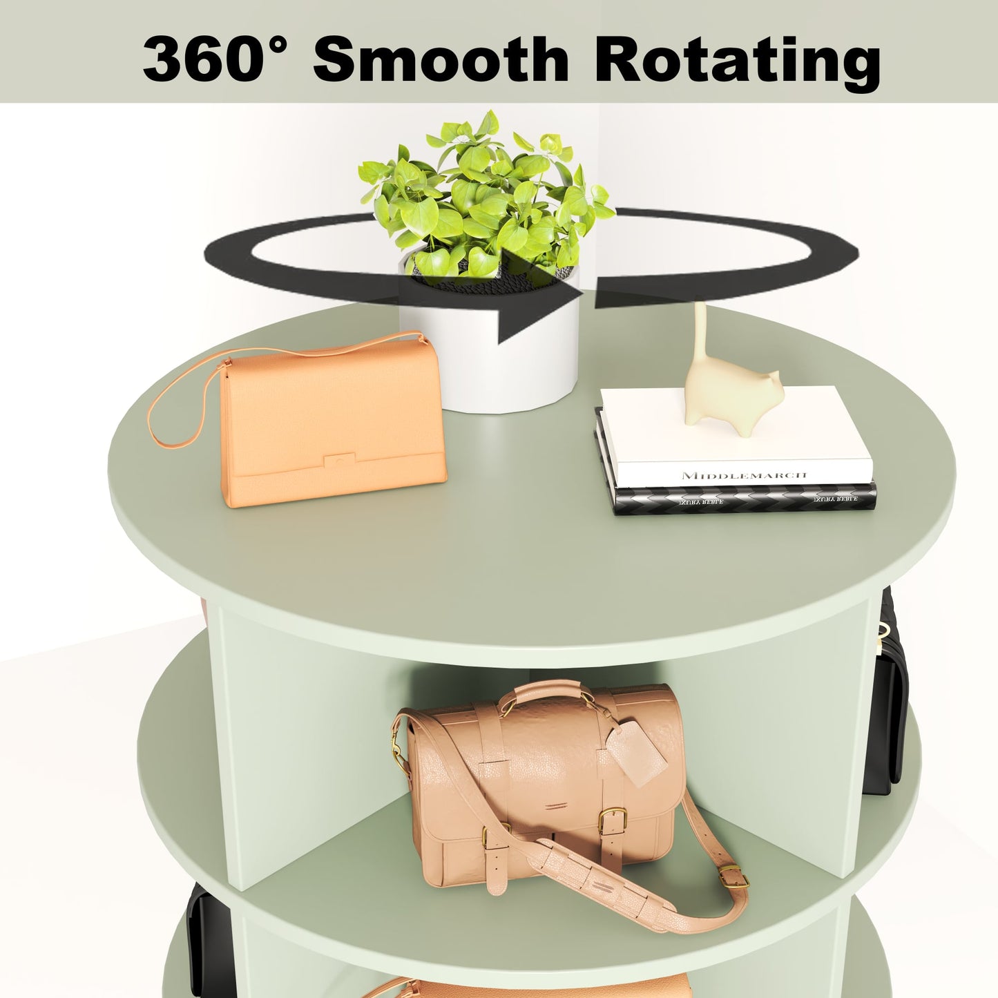 360 Degree Rotating Shoe Cabinet With 6 Layers For Space-Saving Storage And Organization