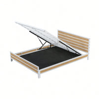 Stylish Black Metal Queen Size Platform Bed With Under-Bed Storage Solutions