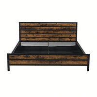 Stylish Black Metal Queen Size Platform Bed With Under-Bed Storage Solutions