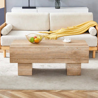 Modern Light Wood Texture MDF Coffee Table For Living Room And Apartment