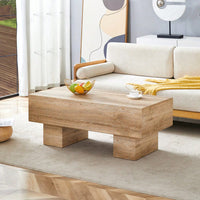 Modern Light Wood Texture MDF Coffee Table For Living Room And Apartment