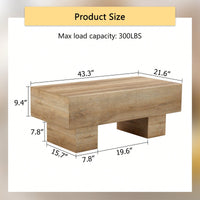 Modern Light Wood Texture MDF Coffee Table For Living Room And Apartment
