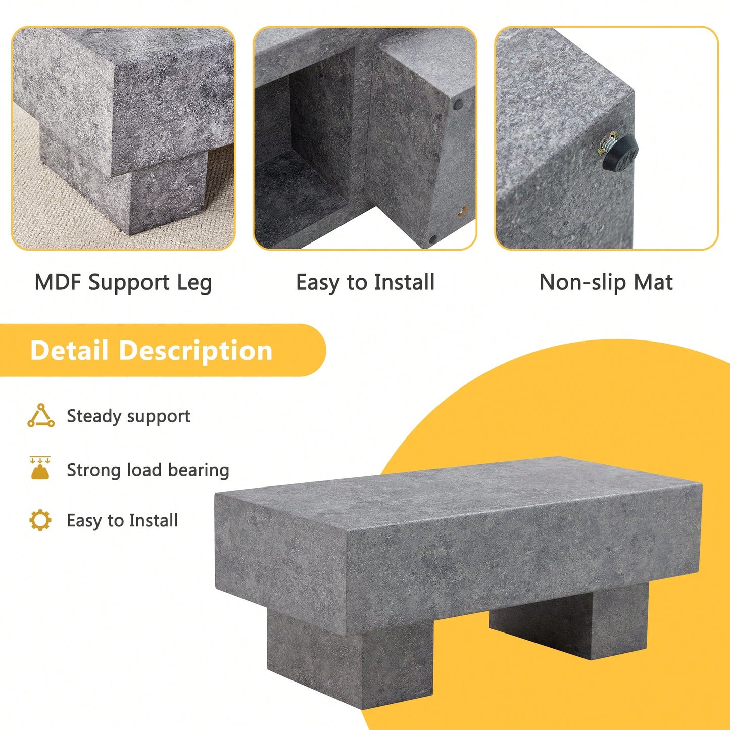 Modern Light Wood Texture MDF Coffee Table For Living Room And Apartment