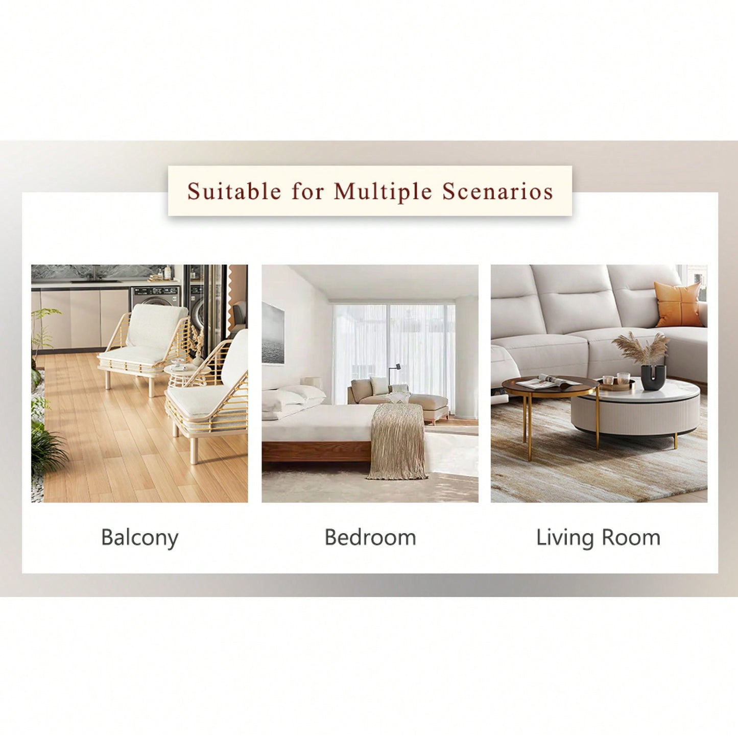 Modern Light Wood Texture MDF Coffee Table For Living Room And Apartment