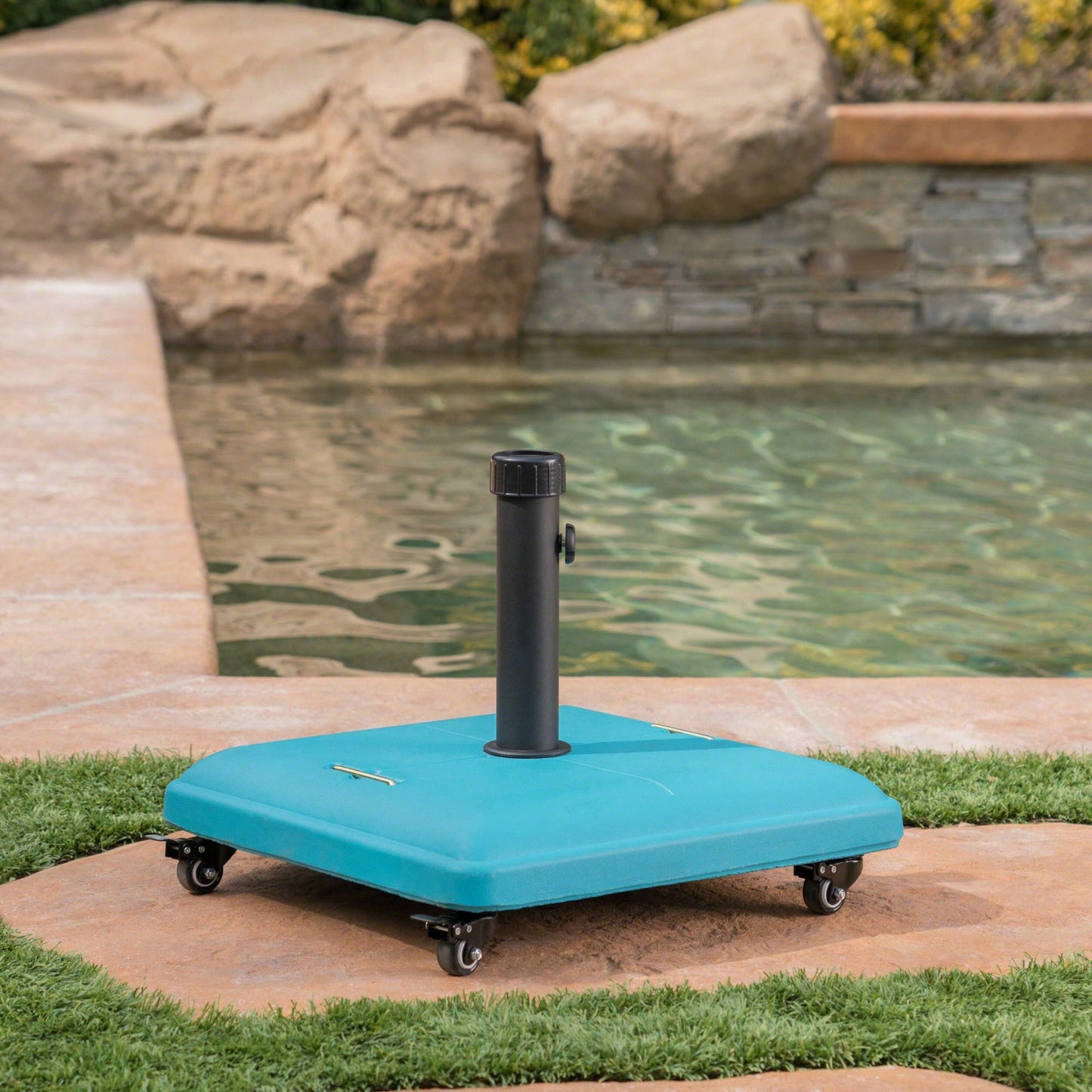 Heavy-Duty Square Wheelie Umbrella Base For Outdoor Stability And Support