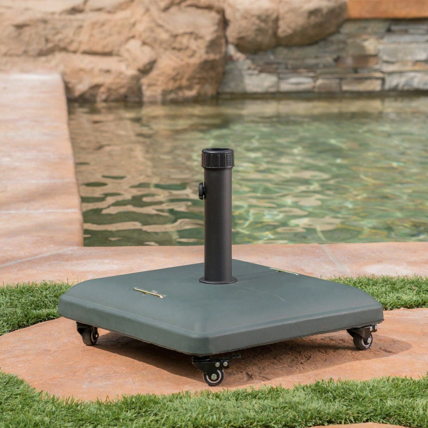 Heavy-Duty Square Wheelie Umbrella Base For Outdoor Stability And Support