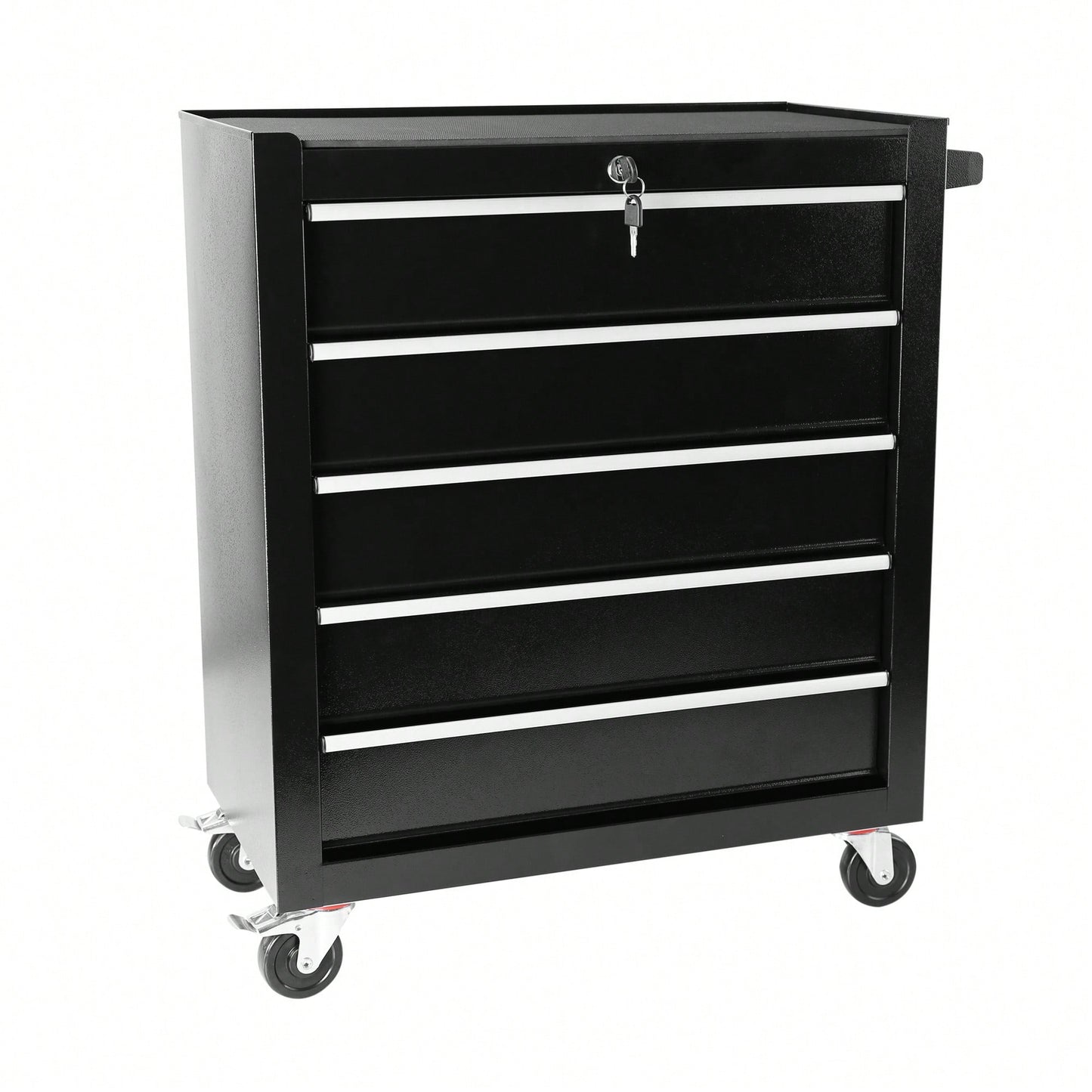 5 Drawer Rolling Tool Chest With Wheels Portable Organizer For Garage Workshop And Home Crafts
