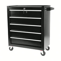 5 Drawer Rolling Tool Chest With Wheels Portable Organizer For Garage Workshop And Home Crafts