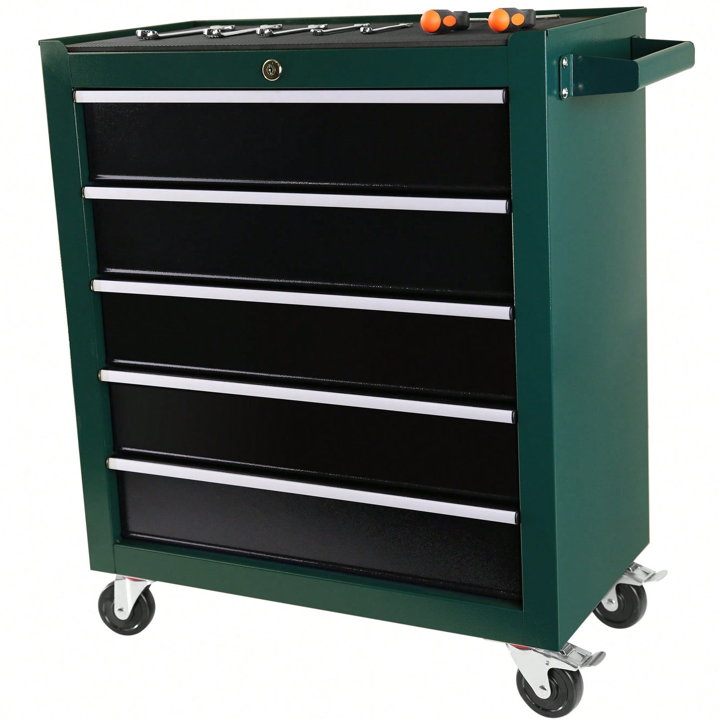5 Drawer Rolling Tool Chest With Wheels Portable Organizer For Garage Workshop And Home Crafts