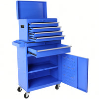 High Capacity 5-Drawer Rolling Tool Chest With Lockable Wheels Adjustable Shelf And Anti-Slip Liner Detachable Tool Box Organizer