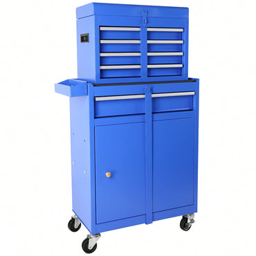 High Capacity 5-Drawer Rolling Tool Chest With Lockable Wheels Adjustable Shelf And Anti-Slip Liner Detachable Tool Box Organizer