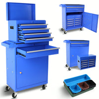 High Capacity 5-Drawer Rolling Tool Chest With Lockable Wheels Adjustable Shelf And Anti-Slip Liner Detachable Tool Box Organizer