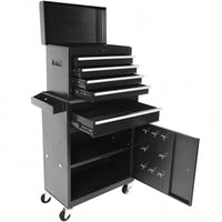 High Capacity 5-Drawer Rolling Tool Chest With Lockable Wheels Adjustable Shelf And Anti-Slip Liner Detachable Tool Box Organizer