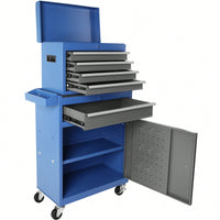 High Capacity 5-Drawer Rolling Tool Chest With Lockable Wheels Adjustable Shelf And Anti-Slip Liner Detachable Tool Box Organizer