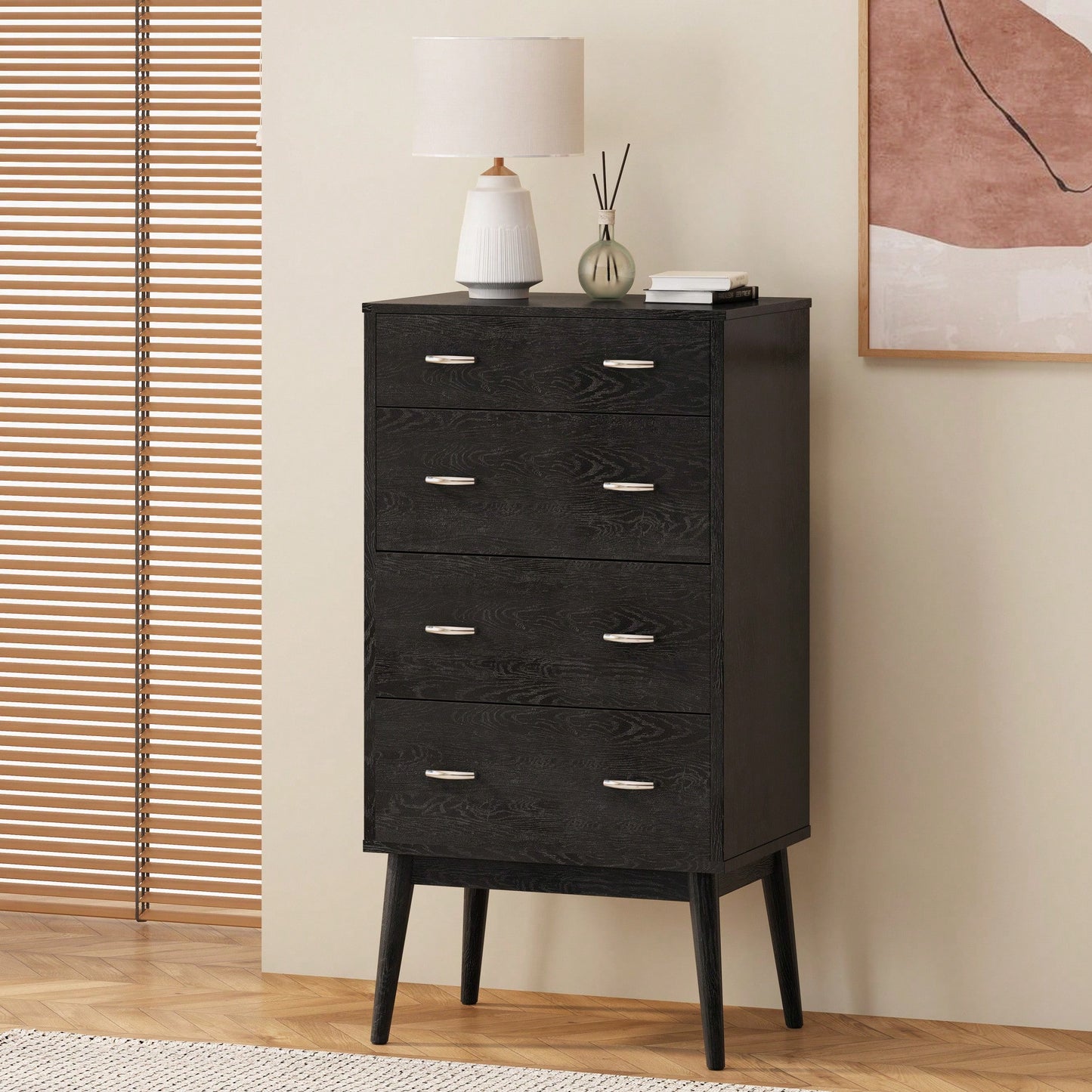 Stylish 4-Drawer Storage Chest For Bedroom Or Living Room Organization