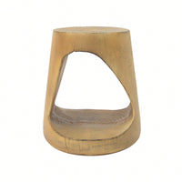 Wood-Like Texture Hollow Side Table For Modern Living Spaces Natural