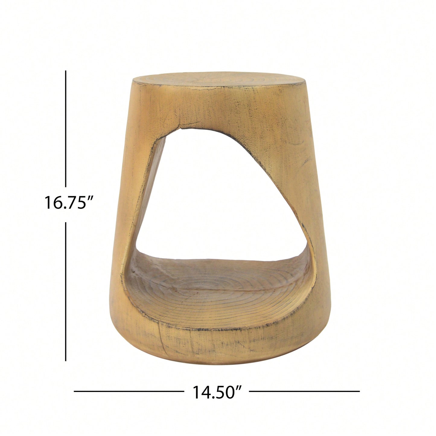 Wood-Like Texture Hollow Side Table For Modern Living Spaces Natural