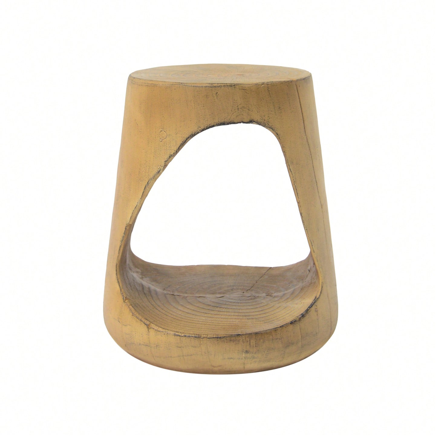 Wood-Like Texture Hollow Side Table For Modern Living Spaces Natural