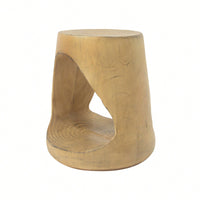 Wood-Like Texture Hollow Side Table For Modern Living Spaces Natural