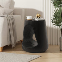 Wood-Like Texture Hollow Side Table For Modern Living Spaces Natural