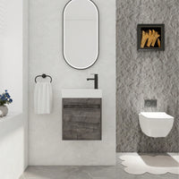 18 Inch Wall-Mounted Bathroom Vanity With White Resin Sink And Soft-Close Cabinet Door