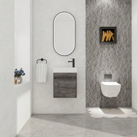 18 Inch Wall-Mounted Bathroom Vanity With White Resin Sink And Soft-Close Cabinet Door