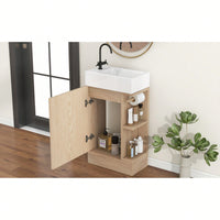 18.6 Inch Grey Bathroom Vanity With Sink And Two-Tier Shelf For Left Or Right Orientation