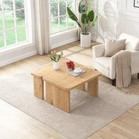 Detachable L Shape Farmhouse Coffee Table For Dining Room And Garden 47.24x23.62 Inch And 35.43x31.49 Inch White Finish