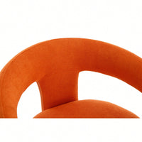 Set Of 2 Modern Orange Dining Chairs Stylish Upholstered Kitchen Seating