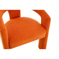 Set Of 2 Modern Orange Dining Chairs Stylish Upholstered Kitchen Seating