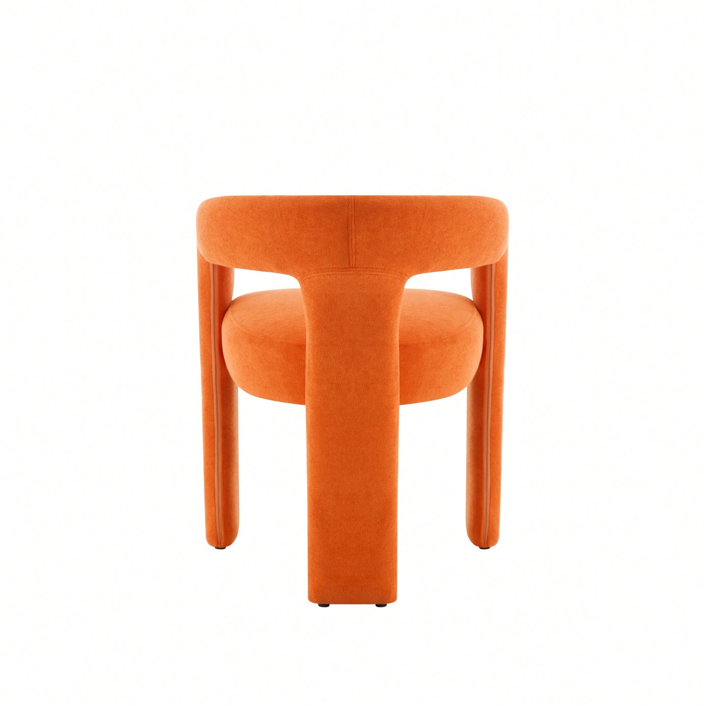 Set Of 2 Modern Orange Dining Chairs Stylish Upholstered Kitchen Seating