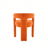 Set Of 2 Modern Orange Dining Chairs Stylish Upholstered Kitchen Seating
