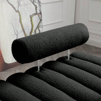 Fuzzy Sherpa Fabric Upholstered 2 Seater Bench With Gold Metal Legs For Bedroom Living Room Entryway Ottoman Footrest