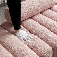 Fuzzy Sherpa Fabric Upholstered 2 Seater Bench With Gold Metal Legs For Bedroom Living Room Entryway Ottoman Footrest