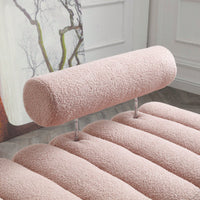 Fuzzy Sherpa Fabric Upholstered 2 Seater Bench With Gold Metal Legs For Bedroom Living Room Entryway Ottoman Footrest