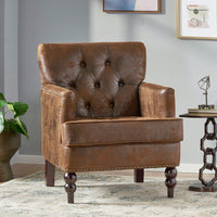 Elegant Tufted Club Chair For Living Room And Office Seating
