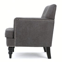 Elegant Tufted Club Chair For Living Room And Office Seating