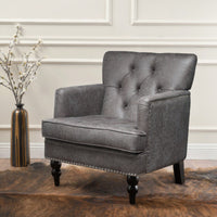 Elegant Tufted Club Chair For Living Room And Office Seating
