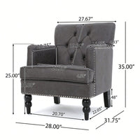 Elegant Tufted Club Chair For Living Room And Office Seating