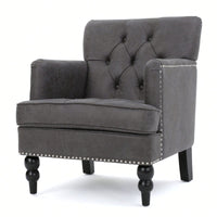 Elegant Tufted Club Chair For Living Room And Office Seating