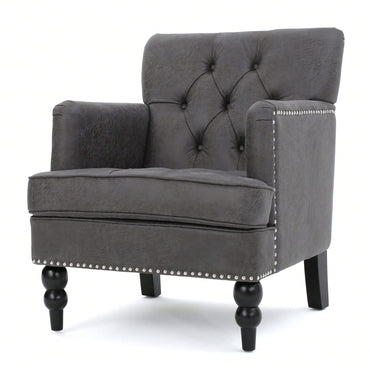Elegant Tufted Club Chair For Living Room And Office Seating