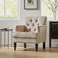 Elegant Tufted Club Chair For Living Room And Office Seating