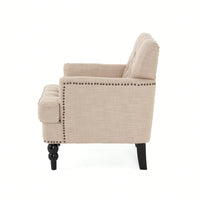 Elegant Tufted Club Chair For Living Room And Office Seating