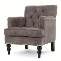 Elegant Tufted Club Chair For Living Room And Office Seating