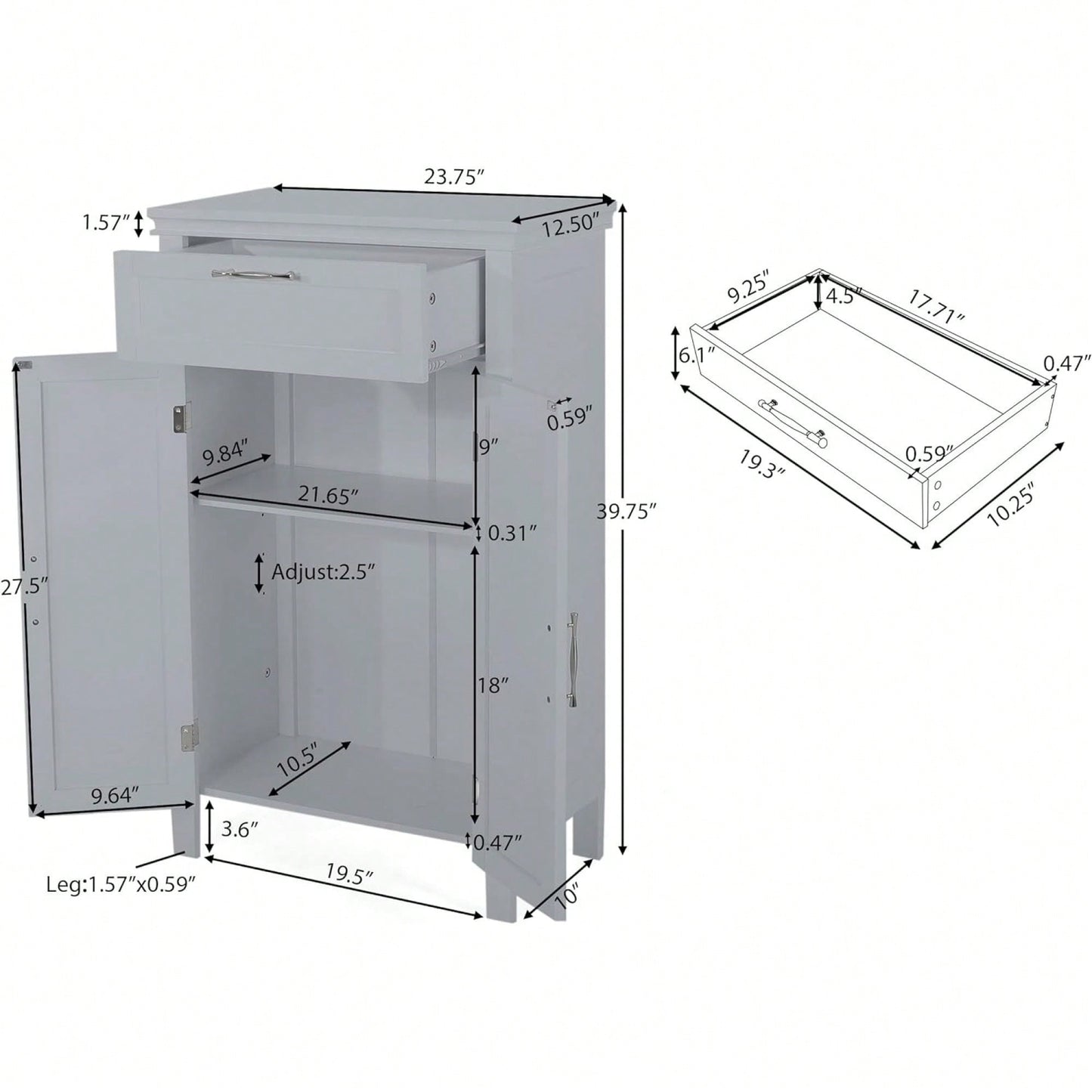 Spacious Floor Cabinet For Organized Storage In Living Room Or Kitchen