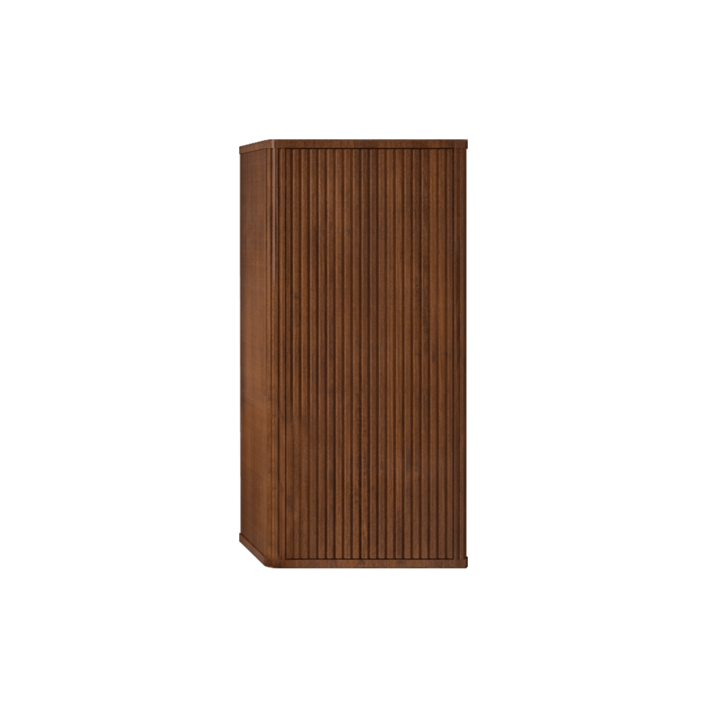 Striped Walnut Floating Bathroom Side Cabinet Wall-Mounted Storage Solution For Small Spaces Pre-Assembled