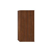 Striped Walnut Floating Bathroom Side Cabinet Wall-Mounted Storage Solution For Small Spaces Pre-Assembled