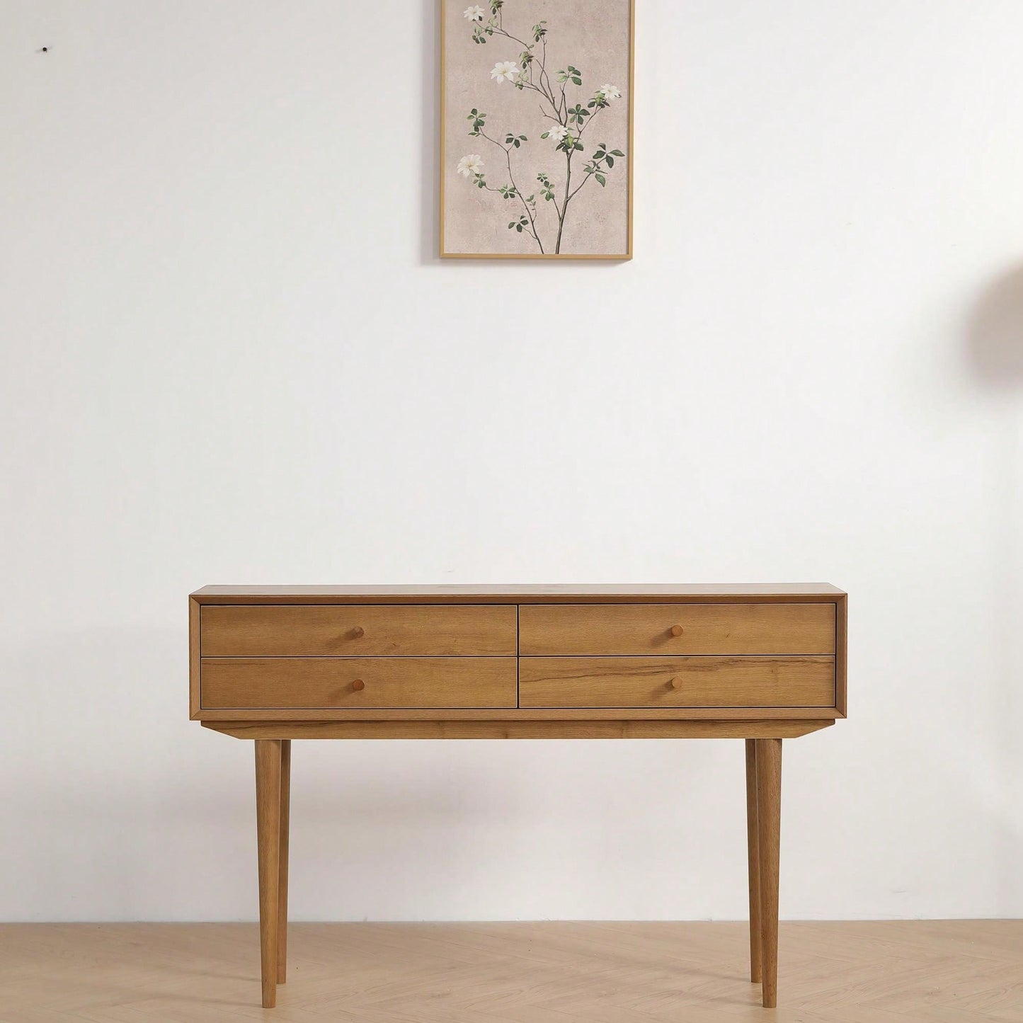 Vintage Four Drawer Console Table For Elegant Storage And Display