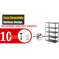 Heavy Duty 5 Tier Metal Storage Shelves Adjustable Easy Assembly For Garage Basement Kitchen 72 Inch High 35.4 Inch Wide 17.7 Inch Deep