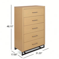 Stylish 5 Drawer Storage Chest For Bedroom And Living Room Organization